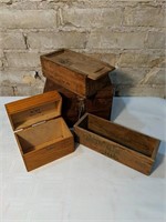Small Wooden Boxes, 1920s Globe Wernicke Oak Wood