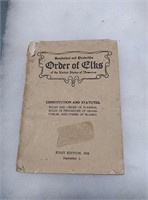 Order of elks first edition book