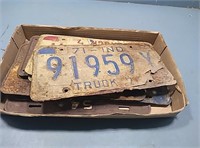flat of old license plates