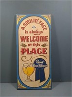 Pabst blue ribbon wooden sign