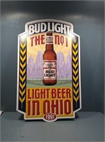 Metal bud light  light beer sign