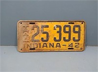 Yellow indiana license plate