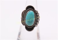 Ring Size 6 Sterling Silver Turquoise