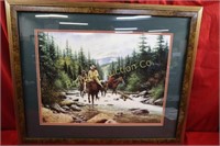 Cowboys on Horses Framed Print by Jack Terry
