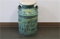 Milk Can w/ Lid United Farmers Co-Op Boston 38