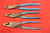 Channel Lock Pliers, Wire Cutters Crimper, 3pc lot