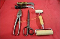 Scissors, Snips, Roller, Linoleum Knives 5pc lot