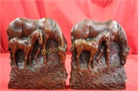 Horse w/ Colt Book Ends 2pc lot