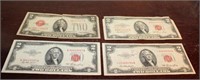 SELECTION OF RED SEAL $2 BILLS