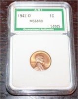 1942 D WHEAT PENNY ANI CERTIFIED