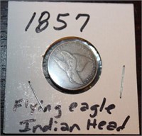 1857 FLYING EAGLE INDIAN HEAD PENNY