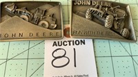 Collectable John Deere Belt Buckles 1988 & 1987