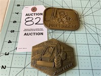 Collectible John Deere Belt Buckles, 1983 & 1991