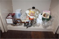 LARGE LOT - FIGURINES  - CANDLE HOLDERS - BOWLS -
