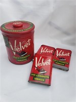 Vintage Velvet pipe tobacco cans