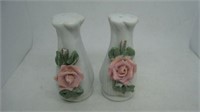 Vintage Salt & Pepper Flower Vase Porcelain