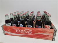 Vtg Coca-Cola Wioden Crate W/ Collectible Bottles
