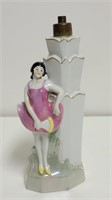 Art Deco Porcelain Bisque Flapper Girl Lamp Base