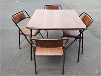 Nice Vintage Card Table and (4) Chairs