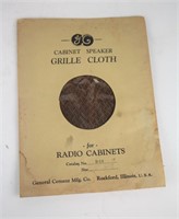 VINTAGE CAIBNET SPEAKER GRILL CLOTH