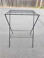 Black Metal Wire Shelf Plant Stand Table