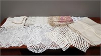 Lots of Vintage Doilies Table Runners Cloth
