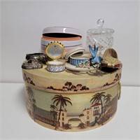Hat Box Of Trinket Boxes/Containers