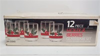 (10) Libbey Holly & Berries 14oz Glassware