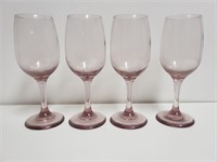 (4) Purple Tinted Wine Glasses