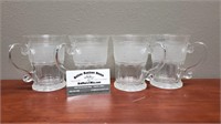 (4) Clear Glass Mugs