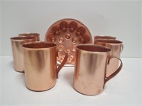 (6) Bascal Copper Mugs & A Mold