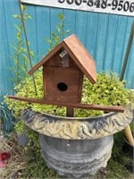 Birdhouse on a stake. nail it to a post in the