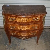 Marble Top Short 3 Drawer Dresser / Table
