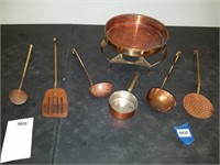 Set of 7 Copper? Utensils / Serving Items