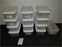 (12) Sterilite Plastic Shoe Containers + More