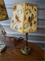 Small brass lamp with shade
