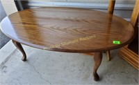 Oval oak coffee table