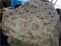 Pink & cream bedspread w/2 shams-Qsize