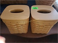 Pair of 2001 7"x6" tissue baskets with lids