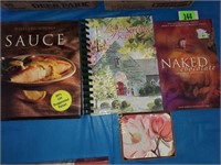 Botanical coasters and 3 cookbooks: