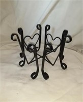 Heart Black Metal Candle or Plant Stand 5"x5"