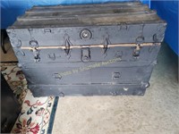 Large black trunk with tray