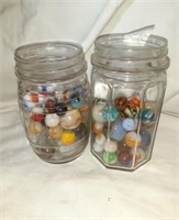 2 Medium Jars of Marbles with Shooters