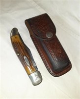 5" Case Pocket Knife with Leather Embosed Case