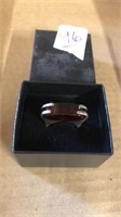 Sterling ring brown stone approx size 11 with box