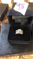 3 ring sterling set approx 7.5 with box