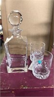 Chrysler Financial Drink set. Square decanter and