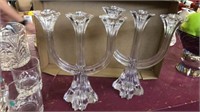 Pair of crystal candelabras 10 inches tall