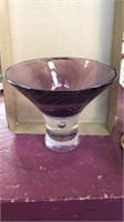 Cyclone Purple Pedestal bowl 7.25 tall x 9.