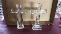 Pair of crystal crosses. Teleflora and Waterford